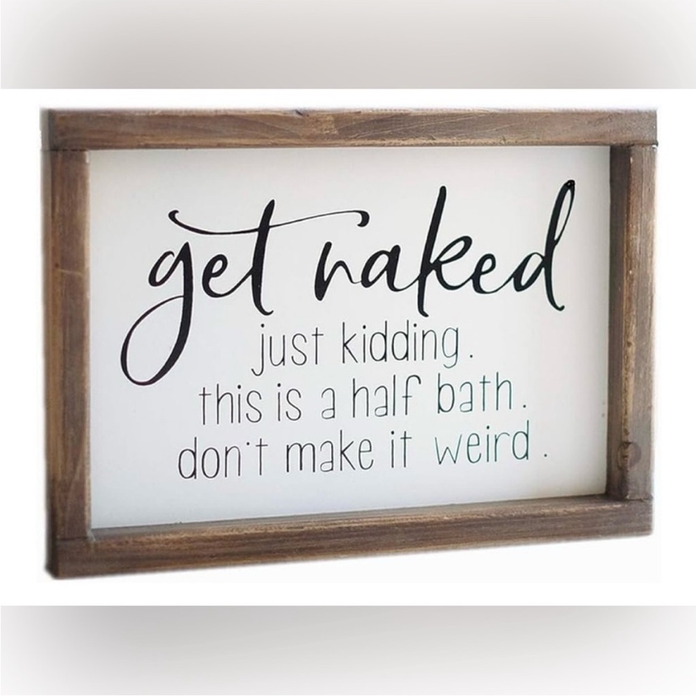 Wooden Framed Funny Bath Bathroom Sign